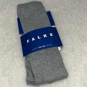 Falke Girls Grey Tights Ribbed 4-6 NEW